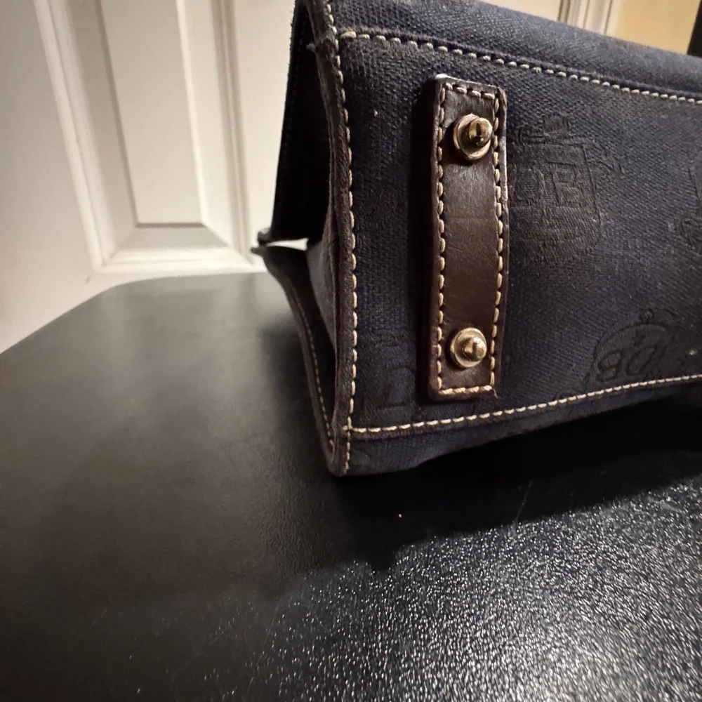 Dooney & Bourke Black Tote with Brown leather Straps